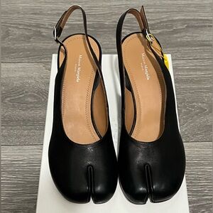 ‼️SOLD‼️Maison Margiela Women's Black Leather Tabi Slingback Shoes